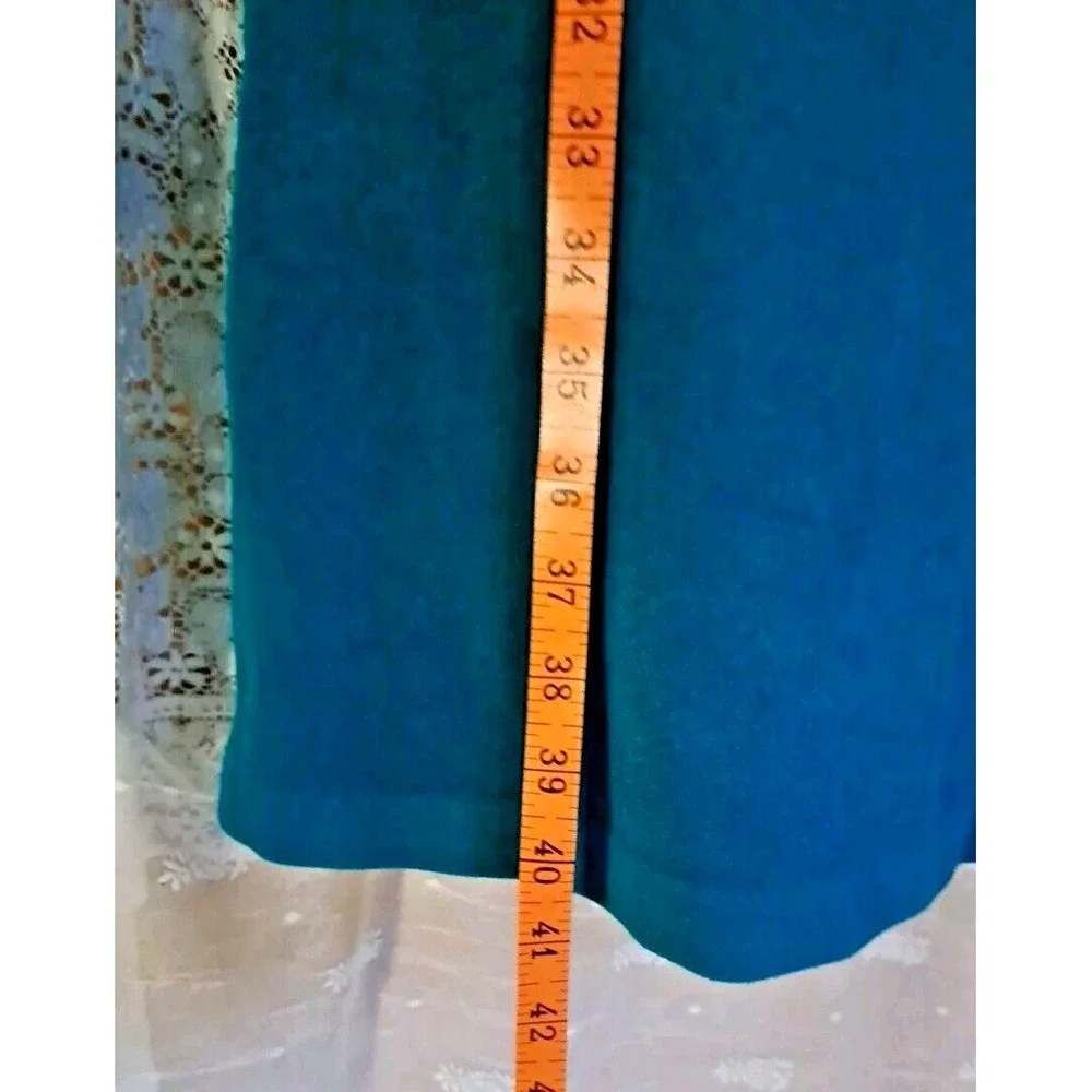 Vanity Fair Bathrobe Size 16 Teal/Brown Velour Midi‎ Length Zipper Retro Vintage